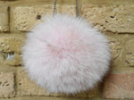Baby pink fox fur bag on chain