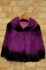Graduated purple and black mink jacket