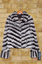 Chinchilla rex jacket with bell sleeves