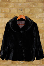 Black sheared mink jacket with full mink collar