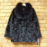Black mink jacket with raccoon collar