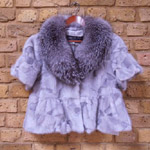 Sapphire mink jacket with silver fox collar