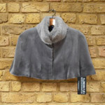 Grey sheared mink cape