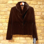 Dark brown sheared mink jacket