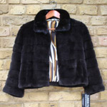 Dark brown plucked mink jacket