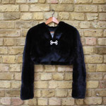 Black cropped mink jacket