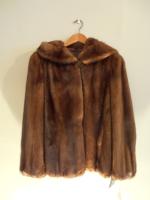 Mid brown mink jacket with hood - Approx size: 12 - Price: £3,400 (Ref C317)