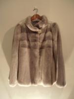 Grey crossed mink jacket - Approx size: S - Price: £3,200 (Ref C333)