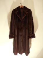 Mahogany mink fitted coat with double cuff - Approx size: S - Price: £2,350 (Ref C337)