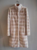 Pearl and wheat printed mink coat with belt