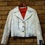 Cream spots kidskin jacket