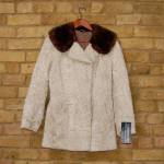 Cream leather and mink jacket