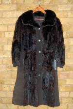 Cream musquash and suede coat