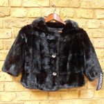 Black cropped mink jacket