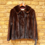 Dark brown short mink jacket