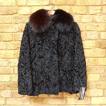 Vintage lamb jacket with fox collar