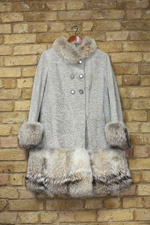 Grey/brown lamb/fox coat