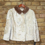 Cream/brown lamb/mink jacket
