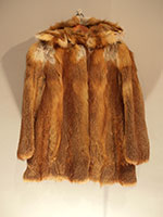 Red fox jacket with detachable hood