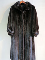 Long mahogany swing mink coat