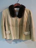 Pony skin box jacket with mink collar