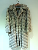 Grey chevron mink coat