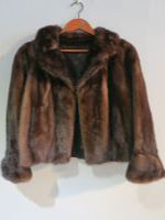 Brown mink jacket with extra long sleeves