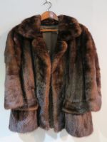 Balmain mink jacket dark brown