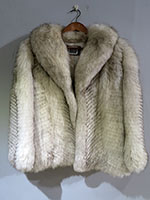Saga fox jacket with feathering detail