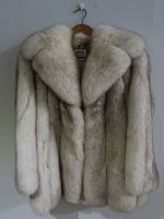 Long 'Saga' silver fox jacket