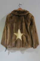 Caramel mink jacket with champagne mink star details