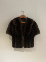 Harrods mahogany mink cape with pockets