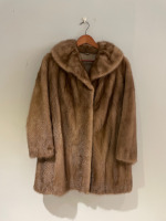 Honey long mink jacket