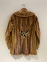 Caramel mink zip jacket with inset heart