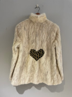 Champagne mink jacket with inset heart