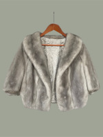 Vintage grey mink cape with pockets