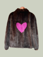 Mahogany Mink jacket with purple heart 