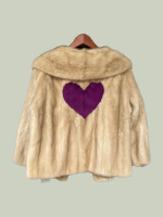 Champagne Mink jacket with purple heart