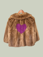 Brown Mink jacket with purple heart