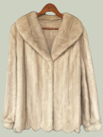 Mink jacket scalloped hem