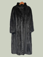Super long black mink coat